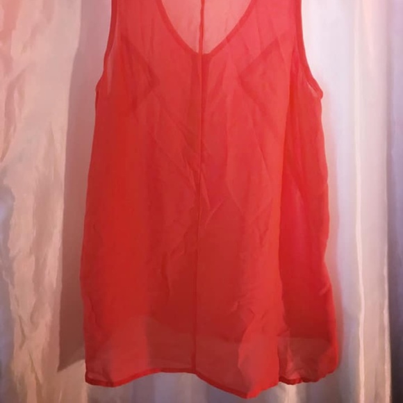 Women's Sleeveless Coral Blouse - Picture 2 of 3